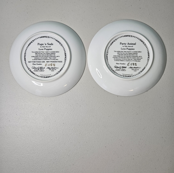 Set of 5 limited edition Love Puppies Plates. - Picture 9 of 10